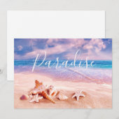 Zeeshells op het Zee Beach Aankondiging (Voorkant / Achterkant)
