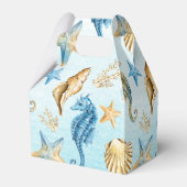 Zeeshells Pattern Beach Wedding Favor Boxes Bedankdoosjes (Achterkant)