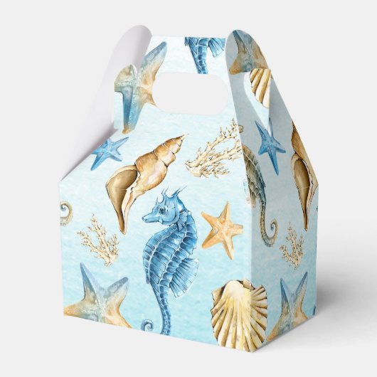 Zeeshells Pattern Beach Wedding Favor Boxes Bedankdoosjes (Achterkant)