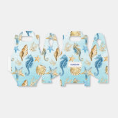 Zeeshells Pattern Beach Wedding Favor Boxes Bedankdoosjes (Uitgevouwen)