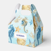 Zeeshells Pattern Beach Wedding Favor Boxes Bedankdoosjes (Voorkant Zijde)