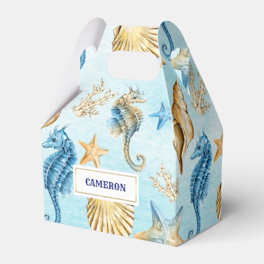 Zeeshells Pattern Beach Wedding Favor Boxes Bedankdoosjes (Voorkant Zijde)