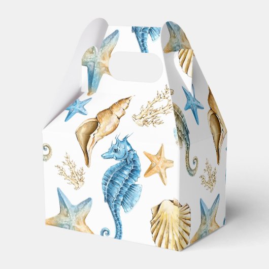 Zeeshells Pattern Beach Wedding Favor Boxes Bedankdoosjes (Achterkant)