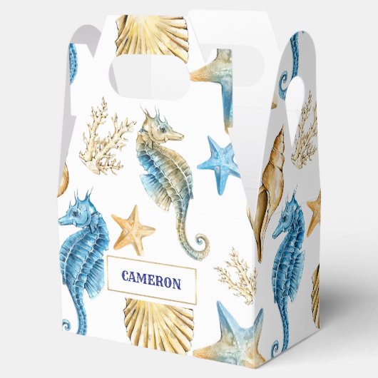 Zeeshells Pattern Beach Wedding Favor Boxes Bedankdoosjes (Geopend)