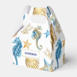 Zeeshells Pattern Beach Wedding Favor Boxes Bedankdoosjes