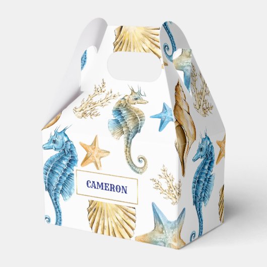 Zeeshells Pattern Beach Wedding Favor Boxes Bedankdoosjes (Voorkant Zijde)