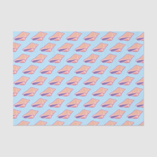 Zeeshells Simple Zee Ocean Pattern Pink Blue Tissuepapier (Voorkant)