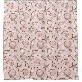 Zeeshells Staartvis Waterverf Blush roze ID782 Douchegordijn (Voorkant)