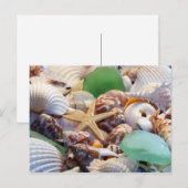 Zeeshells Starfish and Beach Glass Briefkaart (Voorkant / Achterkant)