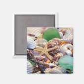 Zeeshells Starfish & Beach Glass Magnet (Voorkant / Achterkant)