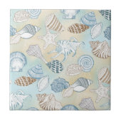 Zeeshells van kuststrand tegeltje (Voorkant)