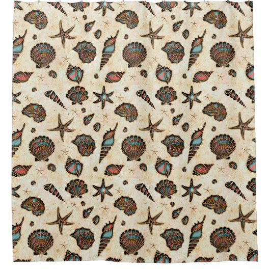 Zeeshells Waterverf regenboog ID782 Douchegordijn (Voorkant)