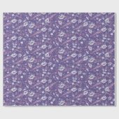 Zeeshells Zee Shell Nautical Pattern Paars Violet Cadeaupapier (Vlak)