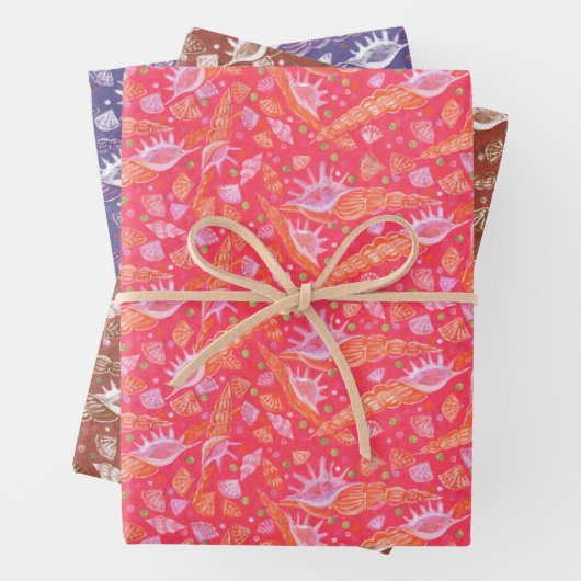 Zeeshells Zee Shells Underwater Nautical Pattern Inpakpapier Vel (In situ)