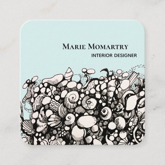 Zeeshells Zwart-wit Visitekaartje (Voorkant)