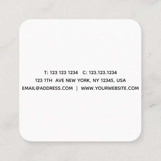 Zeeshells Zwart-wit Visitekaartje (Achterkant)