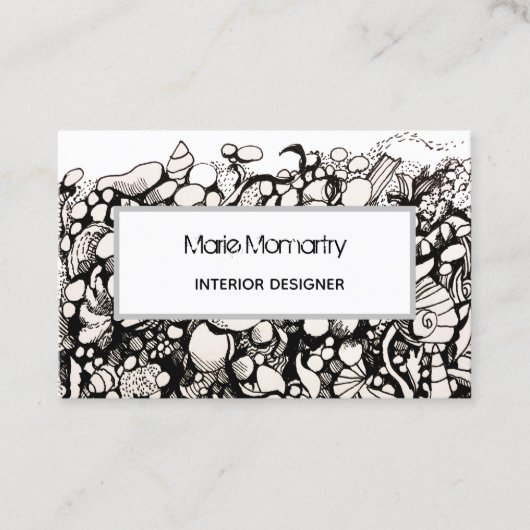 Zeeshells Zwart-wit Visitekaartje (Voorkant)