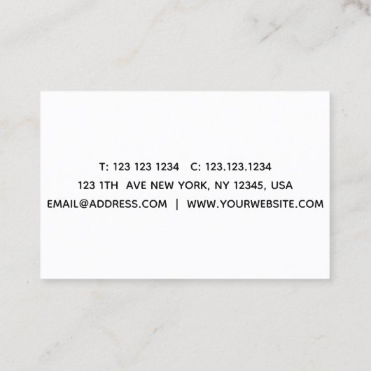 Zeeshells Zwart-wit Visitekaartje (Achterkant)