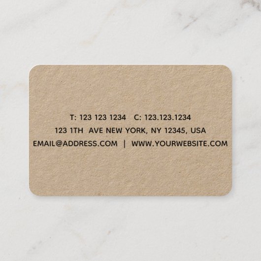 Zeeshells Zwart-wit Visitekaartje (Achterkant)