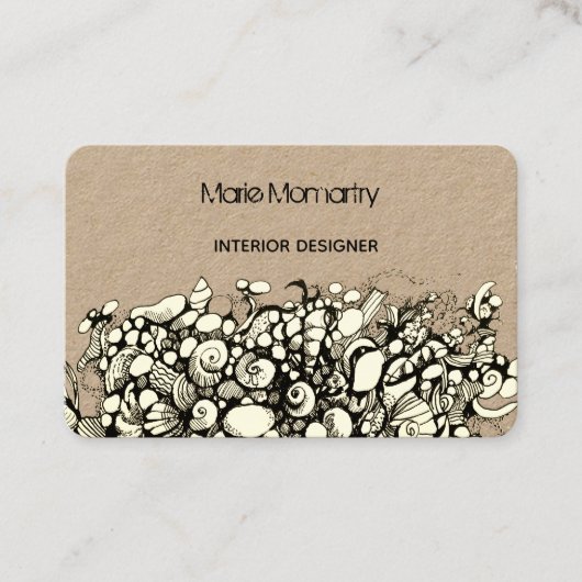 Zeeshells Zwart-wit Visitekaartje (Voorkant)