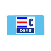 Zeesignaal Code Vlag C "Charlie" Etiket (Voorkant)