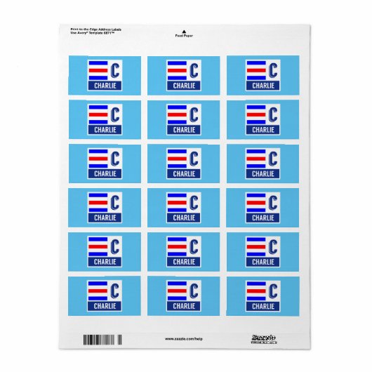 Zeesignaal Code Vlag C "Charlie" Etiket (Full Sheet)