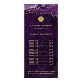 zeesjell - prijslijst voor logo op paars ontwerp reclamekaart