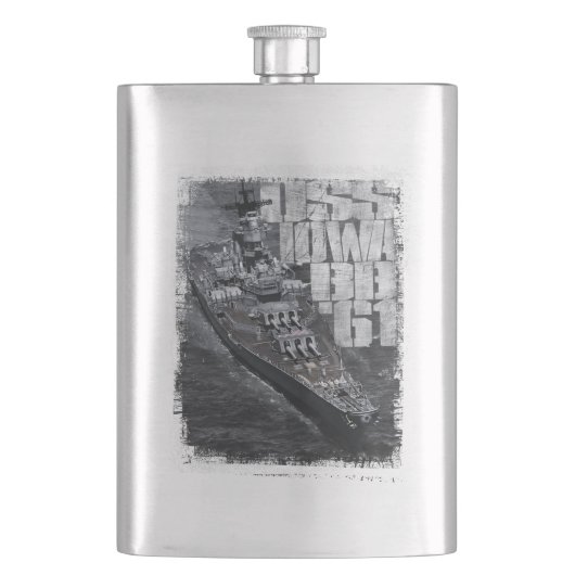 Zeeslag Iowa Classic Flask Classic Flask Heupfles (Voorkant)