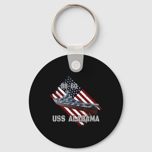 Zeeslag USS Alabama BB-60 & gevechtsschip Sleutelhanger (Voorkant)