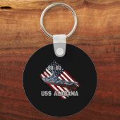 Zeeslag USS Alabama BB-60 & gevechtsschip Sleutelhanger (Voorkant)
