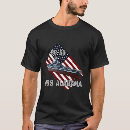 Zeeslag USS Alabama BB-60 _ Combat oorlogsschip Ve T-shirt (Voorkant)