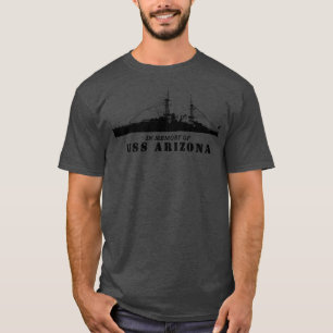 Zeeslag USS Arizona Silhouette ter nagedachtenis v T-shirt