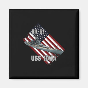 Zeeslag Uss Iowa & Combat Warship BB-61 Vet Magneet