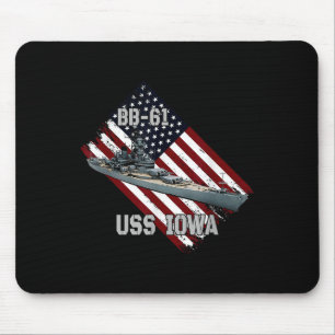 Zeeslag Uss Iowa & Combat Warship BB-61 Vet Muismat