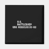 Zeeslag USS Missouri BB-63 oorlogsschip veteraan F Magneet (Voorkant)
