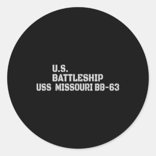 Zeeslag USS Missouri BB-63 oorlogsschip veteraan F Ronde Sticker