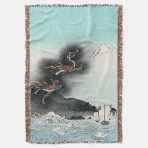 Zeeslag van de Drakenwoede voor Mount Fuji, Japan Deken