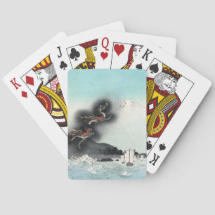 Zeeslag van de Drakenwoede voor Mount Fuji, Japan Pokerkaarten