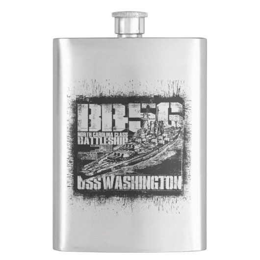 Zeeslag Washington Hip Flask Flacon (Voorkant)