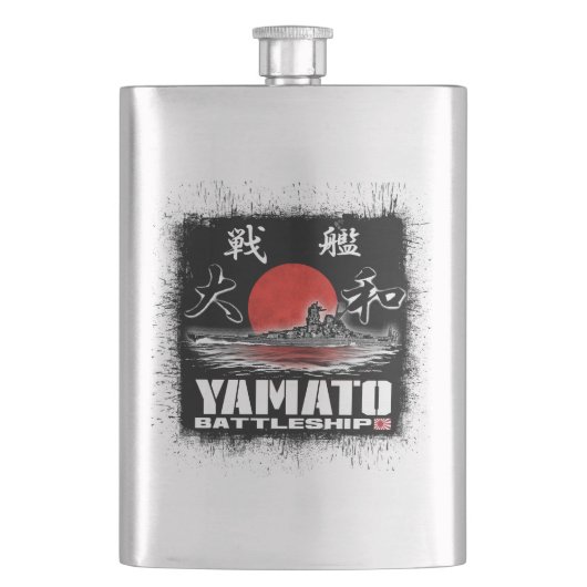 Zeeslag Yamato Hip Flask Classic Flask Flacon (Voorkant)