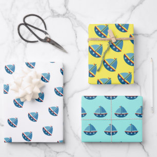 Zeeslagende zool van het Nautische kind Inpakpapier Vel