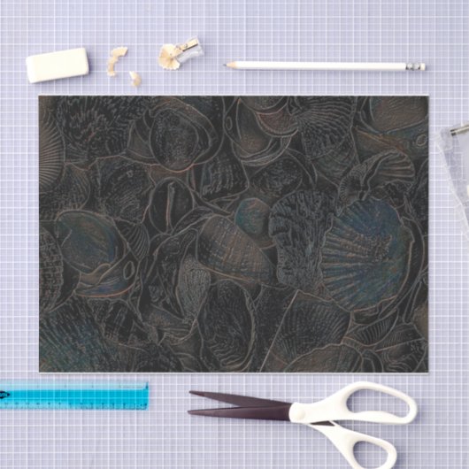 Zeeslagers Donkere Blauwgroen Zwarte Oceaan Beach  Tissuepapier (Craft)