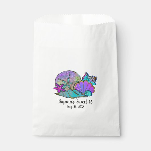 Zeeslagers Glitter Sparkle Birthday Party Bedankzakje (Voorkant)