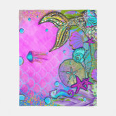 Zeeslagers onder het Zee Roze penselen Fleece Deken (Voorkant)