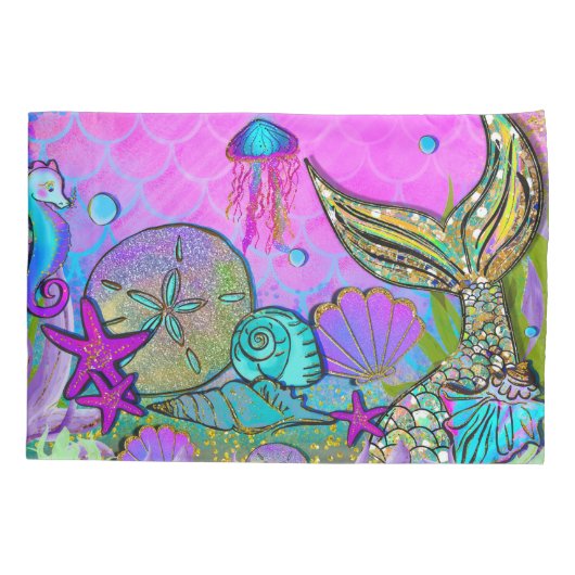 Zeeslagers onder het Zee Roze penselen Kussensloop (Achterkant)