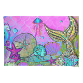 Zeeslagers onder het Zee Roze penselen Kussensloop (Voorkant)