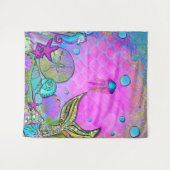 Zeeslagers onder het Zee Roze penselen Wandkleed (Voorkant (horizontaal))