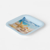 Zeeslagers op borden van strandpapier papieren bordje (Gebogen)