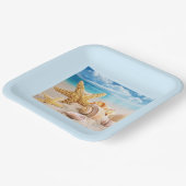 Zeeslagers op borden van strandpapier papieren bordje (Gebogen)