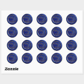 Zeeslagers van de klasse Navy Blue Gold Afstuderen Ronde Sticker (Vel)